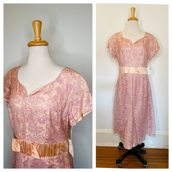 1950s Nikki pink lace dress - image 1