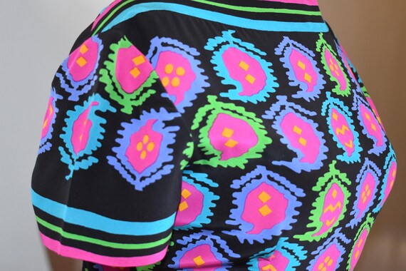 Black Abstract Patterned 1960s Pauline Tregere Si… - image 8