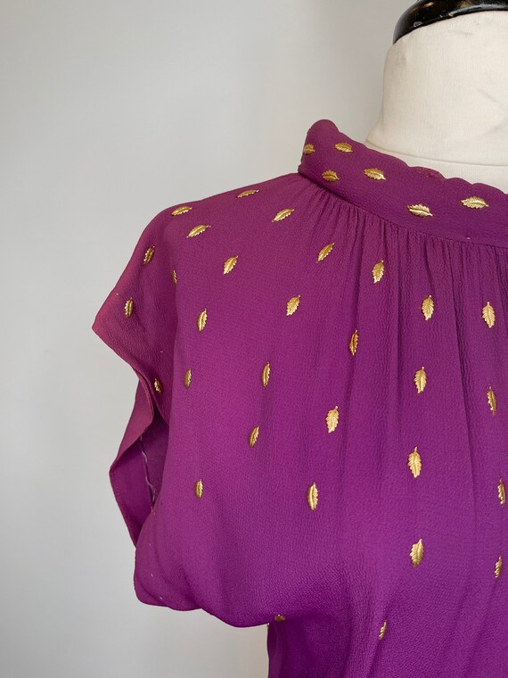 Vintage purple day dress - image 7