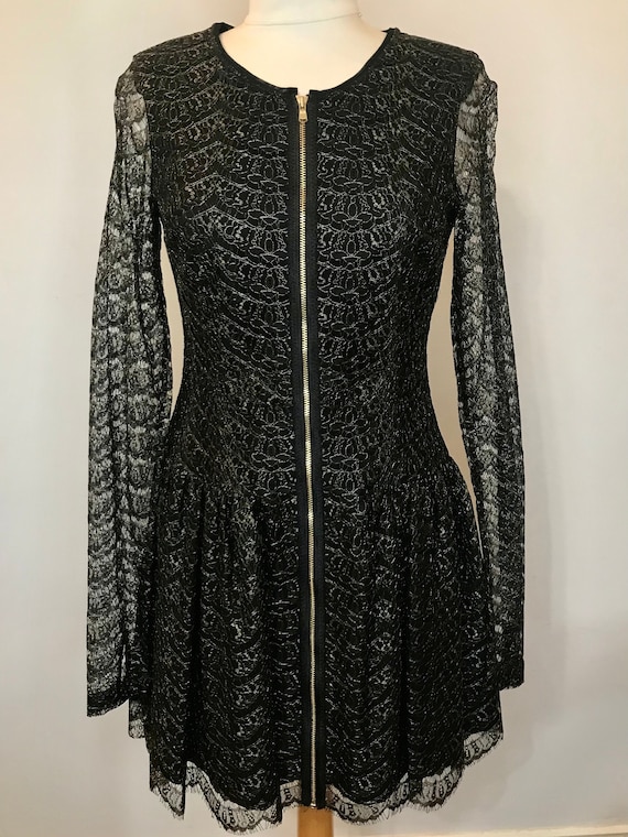 Rachel Roy black + gold lace dress