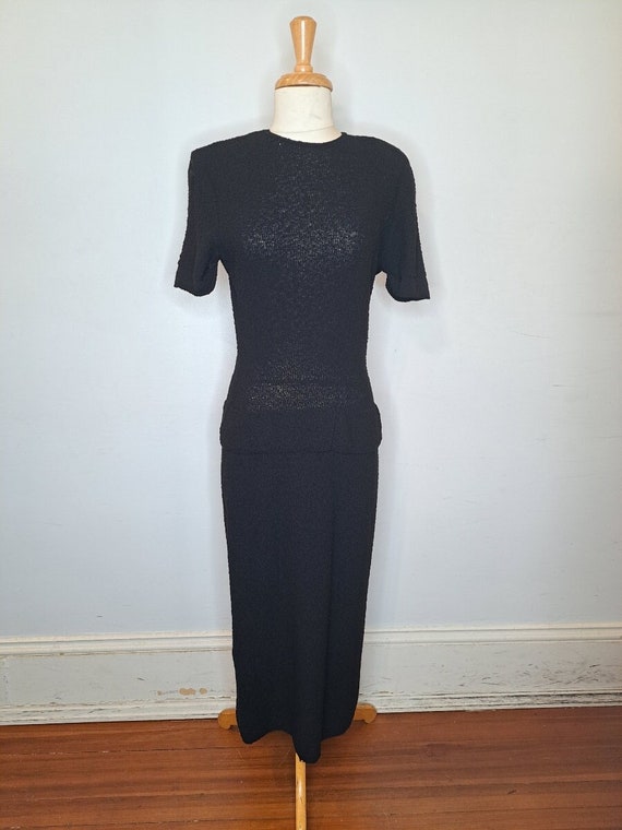 1950s Kimberly black wool dress