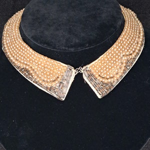 1950s pearl beaded collar