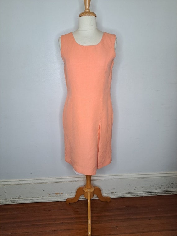 knee length dresses for ladies Terracotta Linen Jumper Dress S/M – OMNIA