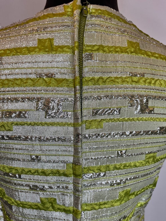 1960s JR Theme New York green silver thread sheat… - image 3