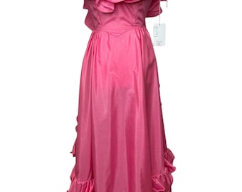 Union Made 80s Pink Ruffle Gown