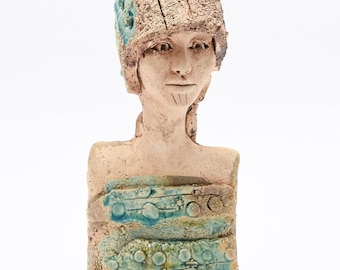 Ceramic bust, Ceramic Bust, ceramic sculpture, ceramic art, hand made clay sculpture. 32cm