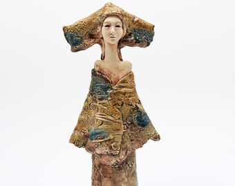 Ceramic figure, ceramic figure, ceramic sculpture, ceramic art, hand made clay sculpture. 34cm