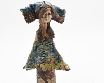 Ceramic figure, ceramic sculpture, ceramic art, hand made clay sculpture. 32cm