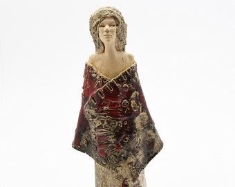 Ceramic figure, ceramic figure , ceramic sculpture, ceramic art, hand made clay sculpture. 34cm