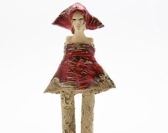 Postać ceramiczna, ceramic figure , ceramic sculpture, ceramic art, hand made clay sculpture. 33cm