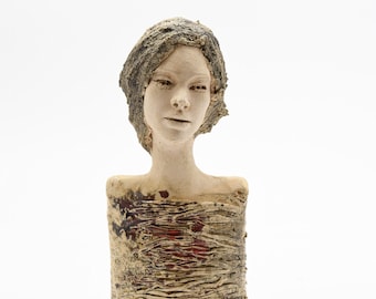 Ceramic Bust, Ceramic Bust, ceramic sculpture, ceramic art, hand made clay sculpture. 28cm