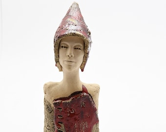 Busto de cerámica, escultura de cerámica, arte cerámico, escultura de arcilla hecha a mano. 32cm