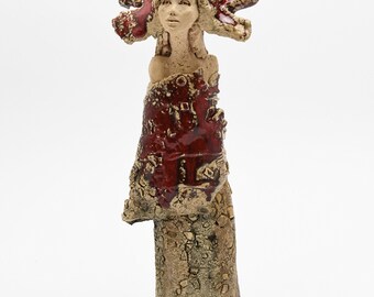 Ceramic figure, ceramic figure, ceramic sculpture, ceramic art, hand made clay sculpture. 33cm