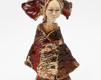 Ceramic figure, ceramic sculpture, ceramic art, hand made clay sculpture. 28cm