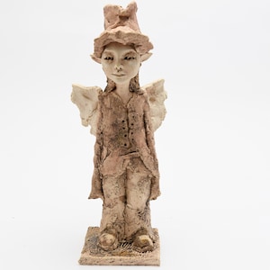 Ceramic angel, ceramic figure, ceramic sculpture, ceramic art, hand made clay sculpture. 31cm