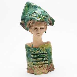 Ceramic Bust, ceramic sculpture, ceramic art, hand made clay sculpture. 33cm