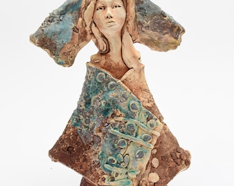 Ceramic figure, ceramic sculpture, ceramic art, hand made clay sculpture. 27cm