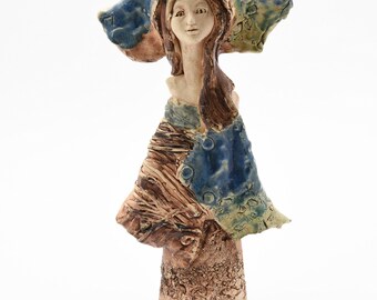 Ceramic figure, ceramic figure, ceramic sculpture, ceramic art, hand made clay sculpture. 31cm