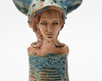 Ceramic Bust, Ceramic Bust, ceramic sculpture, ceramic art, hand made clay sculpture. 31cm