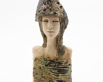 Ceramic bust, Ceramic Bust, ceramic sculpture, ceramic art, hand made clay sculpture. 32cm