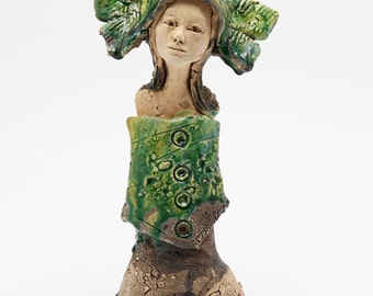 Ceramic figure, ceramic figure, ceramic sculpture, ceramic art, hand made clay sculpture. 28cm