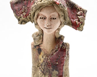 Ceramic bust, Ceramic Bust, ceramic sculpture, ceramic art, hand made clay sculpture. 30cm