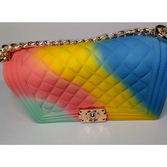 Poppy Fashion Rainbow Color Quilted Jelly Bag PVC Nepal | Ubuy