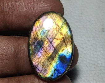 Wonderful Quality Labradorite *Oval Shape* Cabochon Loose Gemstone *Size- xMM* Beautiful *multi* Fire Labradorite For Jewelry.!!