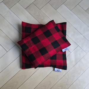 Microwavable Corn Heat Packs, Buffalo Plaid Gift Set with Removable Covers