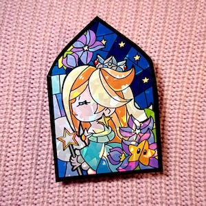 Stain-Glass Star Princess glitter holo sticker