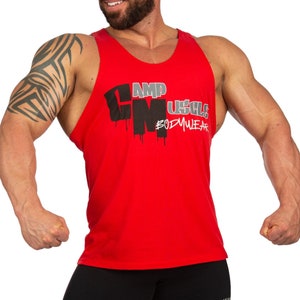 Camiseta sin mangas de algodón para hombre, ideal para culturismo y entrenamiento muscular en el gimnasio.