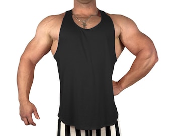 Mens Poly Rayon Bodybuilding Gym Tank Muscle Training