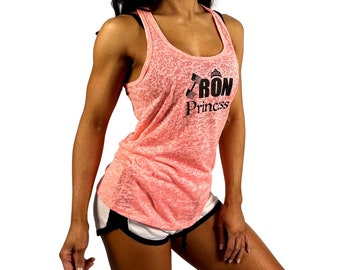Womens Neon Pink Burnout Racerback Tank Top Gym Training