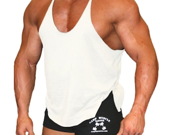Mens Extreme Bodybuilding Stringer Exercise Gym Training Muscle