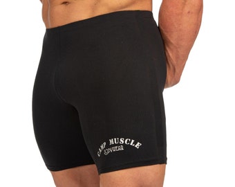 Men’s Black Bodybuilding Gym Shorts Bike Activewear Exercise Fitness Workout