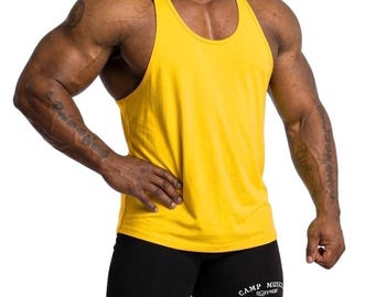 Mens Cotton Stringer Tank Bodybuilding Exercise Training Activewear Muscle