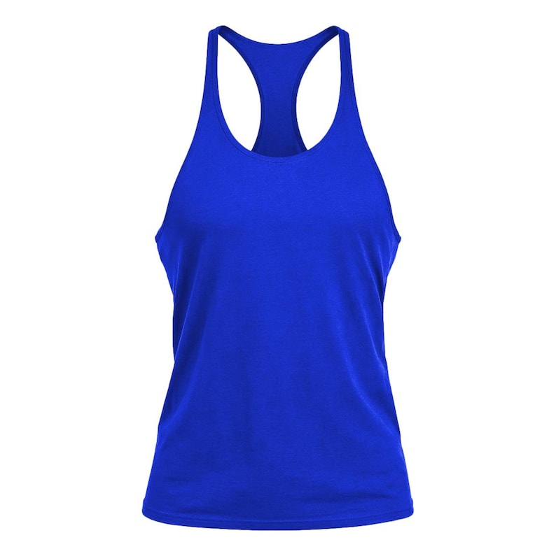 Mens Cotton Stringer Tank Bodybuilding Exercise Training Activewear Muscle Royal Blue