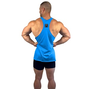 Men’s Turquoise Extreme Stringer Tank Bodybuilding Exercise Training ...