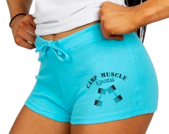 Damen-Booty-Shorts mit Kordelzug, für Fitnessstudio, Yoga, Workout, Fitnesstraining, Activewear, Bodybuilding