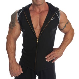 Sudadera con capucha sin mangas para culturismo, para hombre, ideal para hacer ejercicio en el gimnasio o en el gimnasio. imagen 1