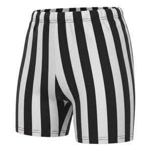 Mens 1-inch Retro Stripe Spandex Bodybuilding Gym Shorts Black/White
