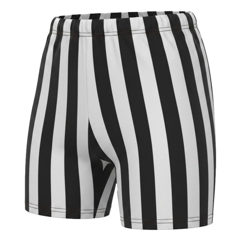 Mens 1-inch Retro Stripe Spandex Bodybuilding Gym Shorts Black/White
