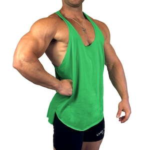 Herren Kelly Green Extreme Stringer Tank Bodybildung Übung Training Active Muskel