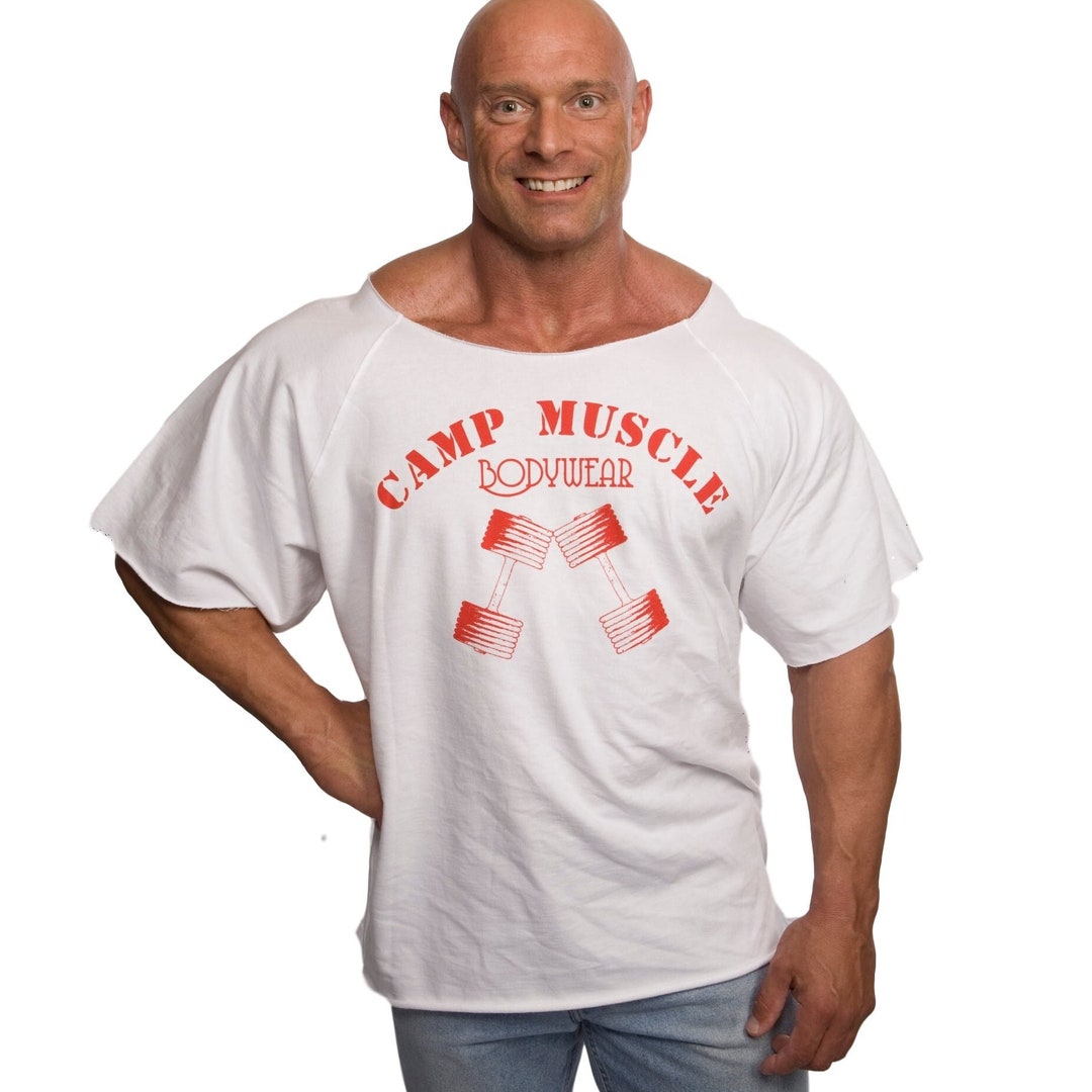 Men's White Rag Top Tapered T-shirt Bodybuilding - Etsy