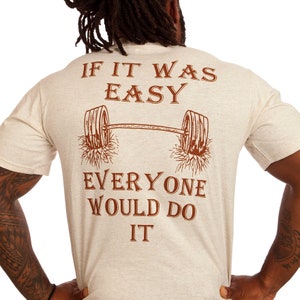 Men&#39;s If It Was Easy 2.0 Bodybuilding T-Shirts Activewear Exercise Gym Fitness Workout Old School