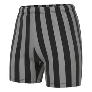 Mens 1-inch Retro Stripe Spandex Bodybuilding Gym Shorts Black/Silver