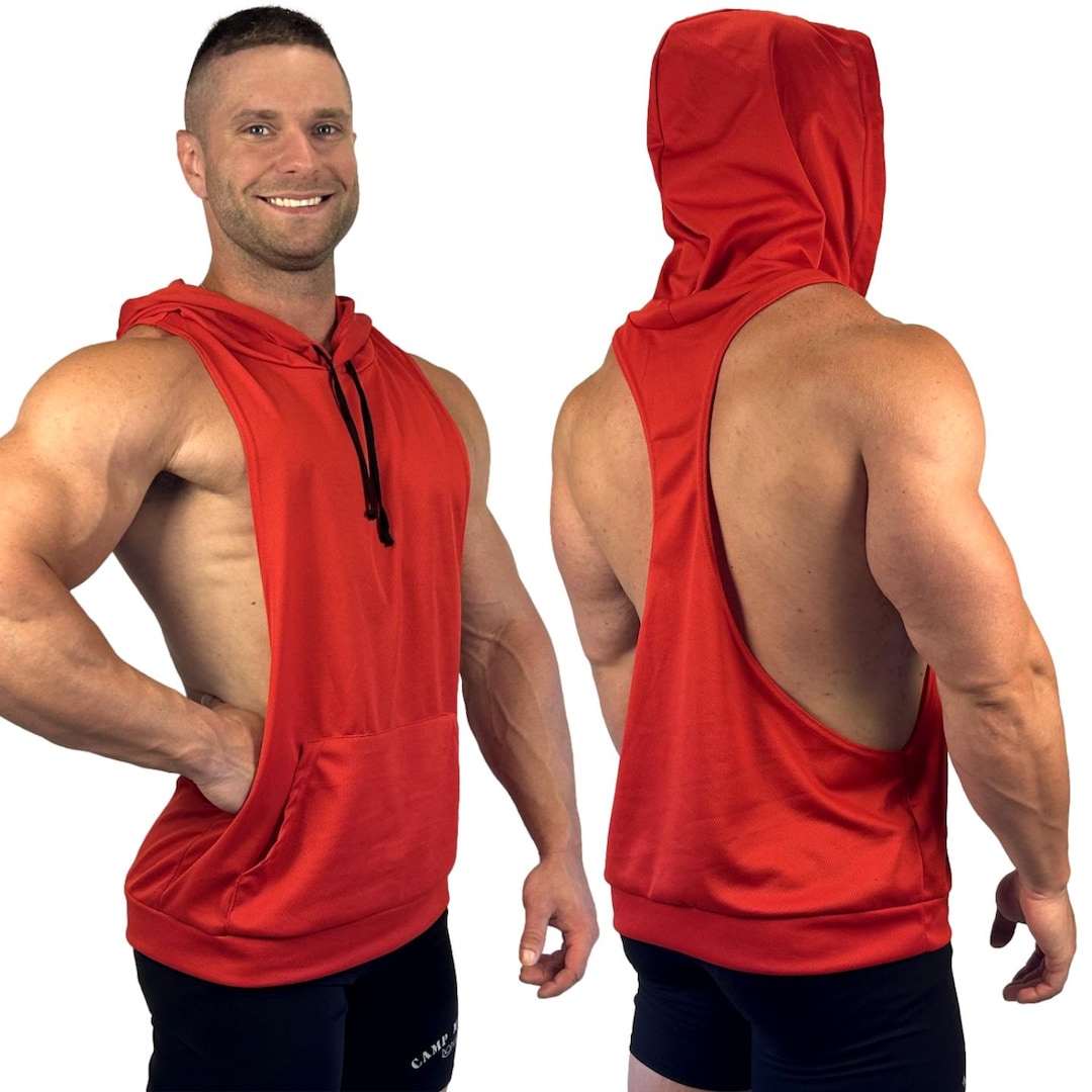 Muscle Razorback Men's Sleeveless Muscle Racerback Hoodie Bodybuilding - Etsy
