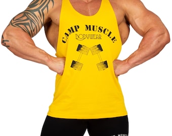 Mens Stringer Tank Bodybuilding Exercise Activewear Training Gym Fitness Workout