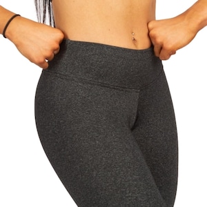 7/8 Length Leggings Charcoal Gym Yoga Workout Fitness Activewear Gym