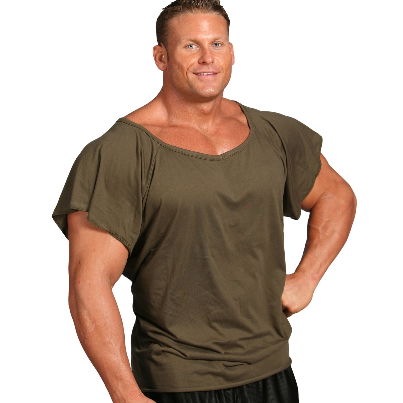 Men's Wide-neck Tapered Top T-shirt Bodybuilding - Etsy Hong Kong